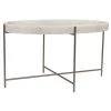 Accent Tables Noir Furniture Che Cocktail Table, Antique Silver, Metal And Stone
