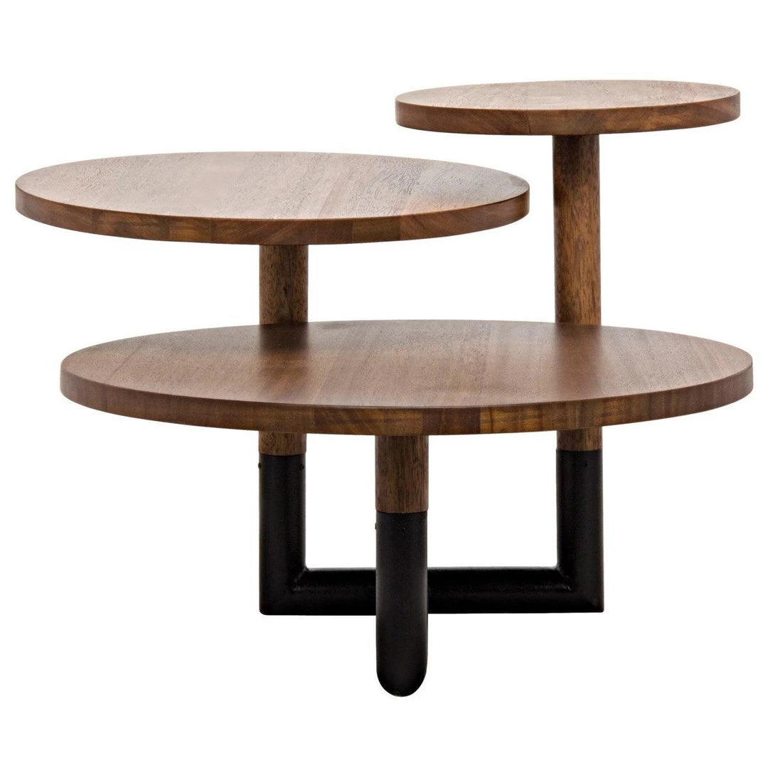 Noir Furniture Boogie Cocktail Table, Dark Walnut, Walnut And Metal Dining Tables