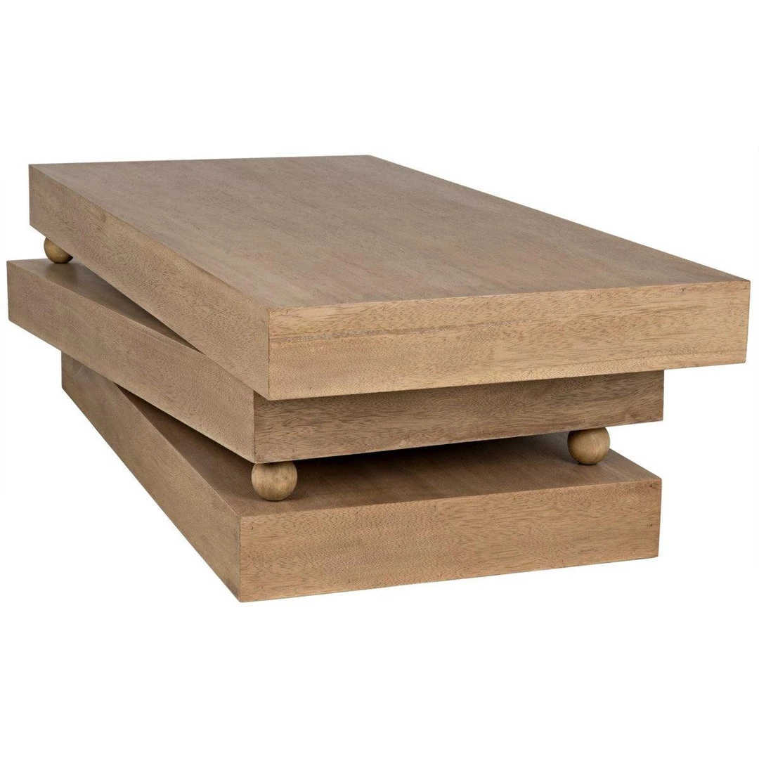 Noir Furniture Ramos Coffee Table, Washed Walnut Coffee Tables