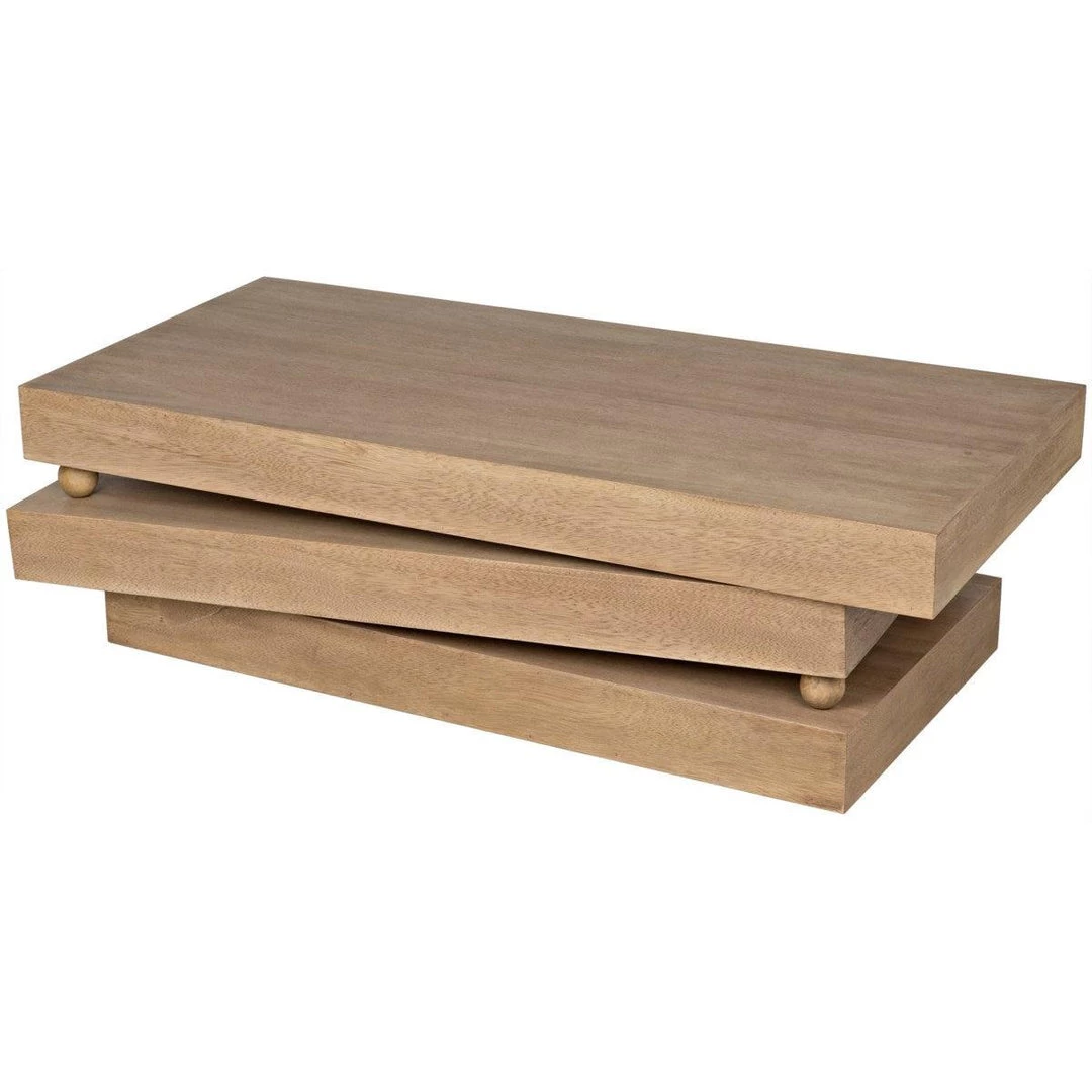 Noir Furniture Ramos Coffee Table, Washed Walnut Coffee Tables