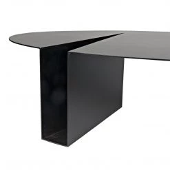 Noir Furniture Noir Minerva Coffee Table, Black Steel Coffee Tables