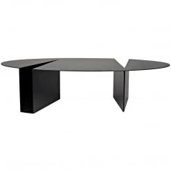 Noir Furniture Noir Minerva Coffee Table, Black Steel Coffee Tables