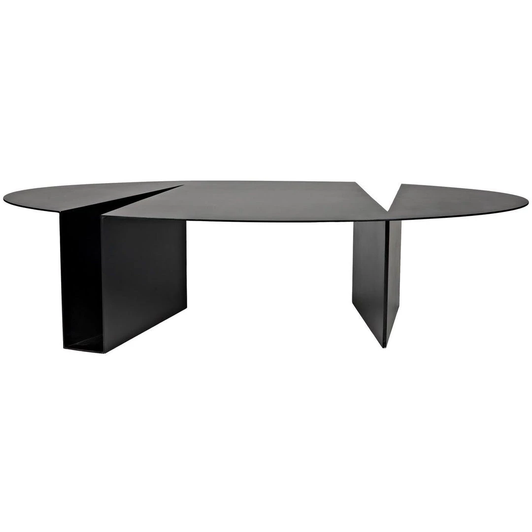 Noir Furniture Noir Minerva Coffee Table, Black Steel Coffee Tables