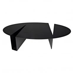 Noir Furniture Noir Minerva Coffee Table, Black Steel Coffee Tables