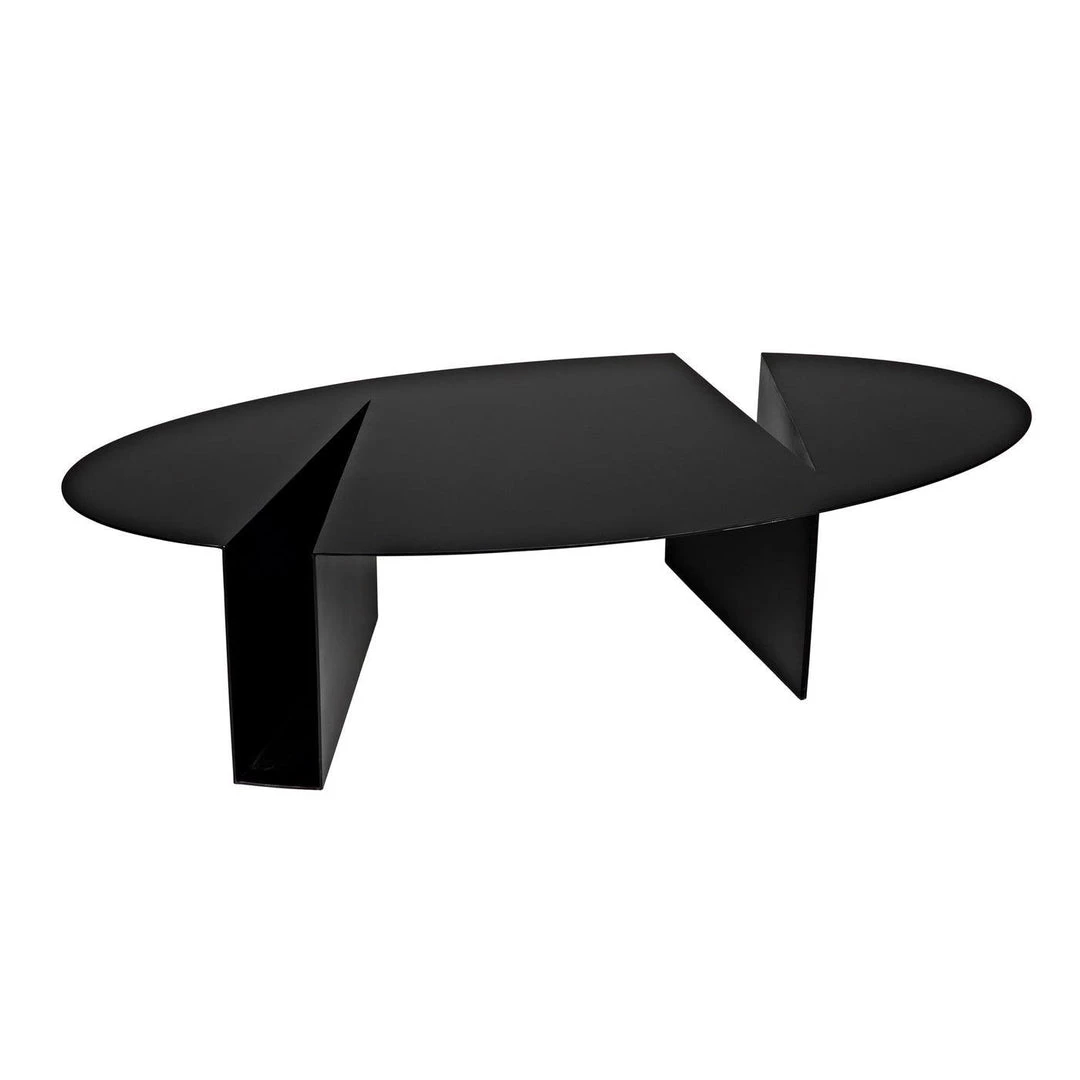 Noir Furniture Noir Minerva Coffee Table, Black Steel Coffee Tables