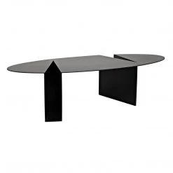 Noir Furniture Noir Minerva Coffee Table, Black Steel Coffee Tables