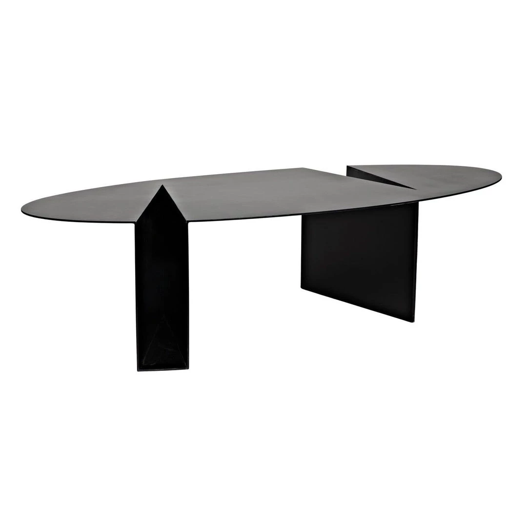 Noir Furniture Noir Minerva Coffee Table, Black Steel Coffee Tables