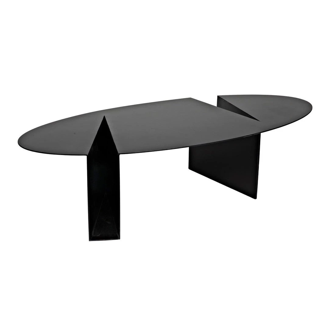 Noir Furniture Noir Minerva Coffee Table, Black Steel Coffee Tables