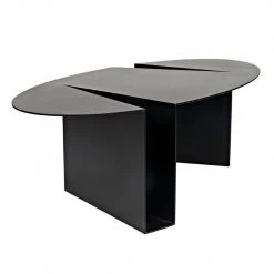 Noir Furniture Noir Minerva Coffee Table, Black Steel Coffee Tables