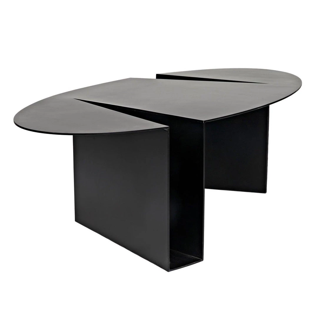 Noir Furniture Noir Minerva Coffee Table, Black Steel Coffee Tables