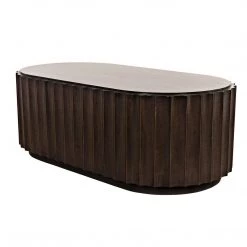 Noir Furniture Noir Fluted Coffee Table, Pale With Light Brown Trim Coffee Tables