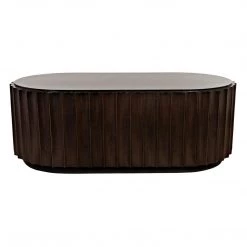 Noir Furniture Noir Fluted Coffee Table, Pale With Light Brown Trim Coffee Tables