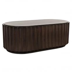 Noir Furniture Noir Fluted Coffee Table, Pale With Light Brown Trim Coffee Tables