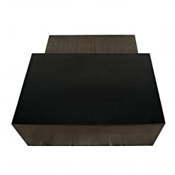 Noir Furniture Noir Amboss Coffee Table, Black Metal, Aged Brass Finish Coffee Tables
