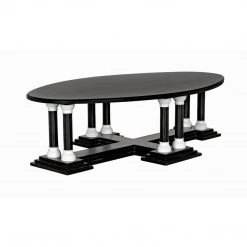 Noir Furniture Noir Desoto Coffee Table, Hand Rubbed Black And Solid White Coffee Tables
