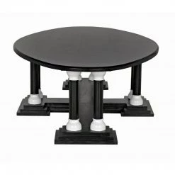 Noir Furniture Noir Desoto Coffee Table, Hand Rubbed Black And Solid White Coffee Tables