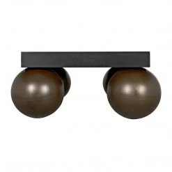 Noir Furniture Noir Cosmo Coffee Table, Black Metal With Aged Brass Finish Legs Coffee Tables