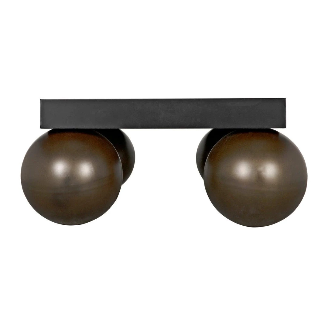 Noir Furniture Noir Cosmo Coffee Table, Black Metal With Aged Brass Finish Legs Coffee Tables