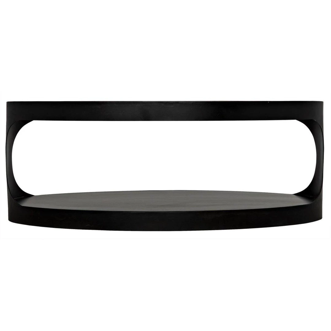 Noir Furniture Eclipse Oval Coffee Table, Black Metal Coffee Tables