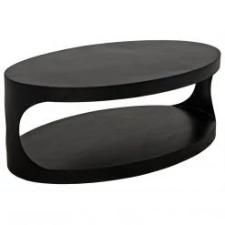 Noir Furniture Eclipse Oval Coffee Table, Black Metal Coffee Tables