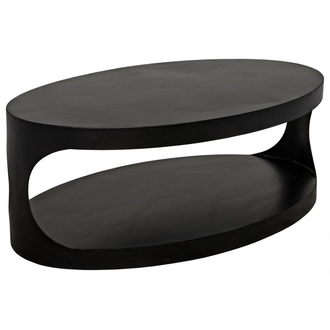 Noir Furniture Eclipse Oval Coffee Table, Black Metal Coffee Tables