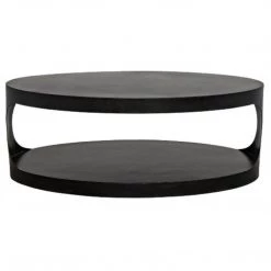 Noir Furniture Eclipse Oval Coffee Table, Black Metal Coffee Tables