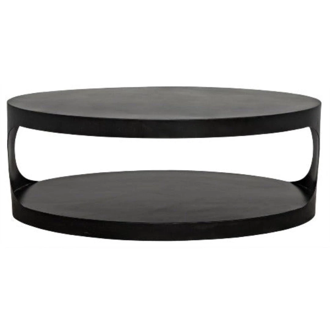 Noir Furniture Eclipse Oval Coffee Table, Black Metal Coffee Tables
