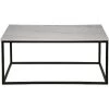 Noir Furniture Manning Coffee Table, Black Metal With Quartz Top Coffee Tables