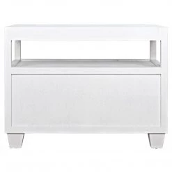 Noir Furniture Noir 2-Drawer Side Table With Sliding Tray, White Accent Tables