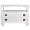 Noir Furniture Noir 2-Drawer Side Table With Sliding Tray, White Accent Tables