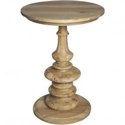 Noir Furniture Noir Old Elm Pedestal Side Table