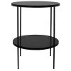 Noir Furniture Rivoli Side Table, Black Metal With Marble Accent Tables