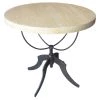 Noir Furniture Noir Wine Table W/ Adjustable Metal Base, Vintage Grey Accent Tables