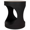Noir Furniture Eclipse Round Side Table, Black Metal