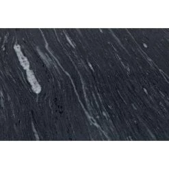 Noir Furniture Parker Side Table, Black Metal W/ Marble Accent Tables