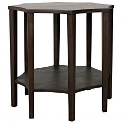 Noir Furniture Noir Ariana Side Table, Ebony Walnut