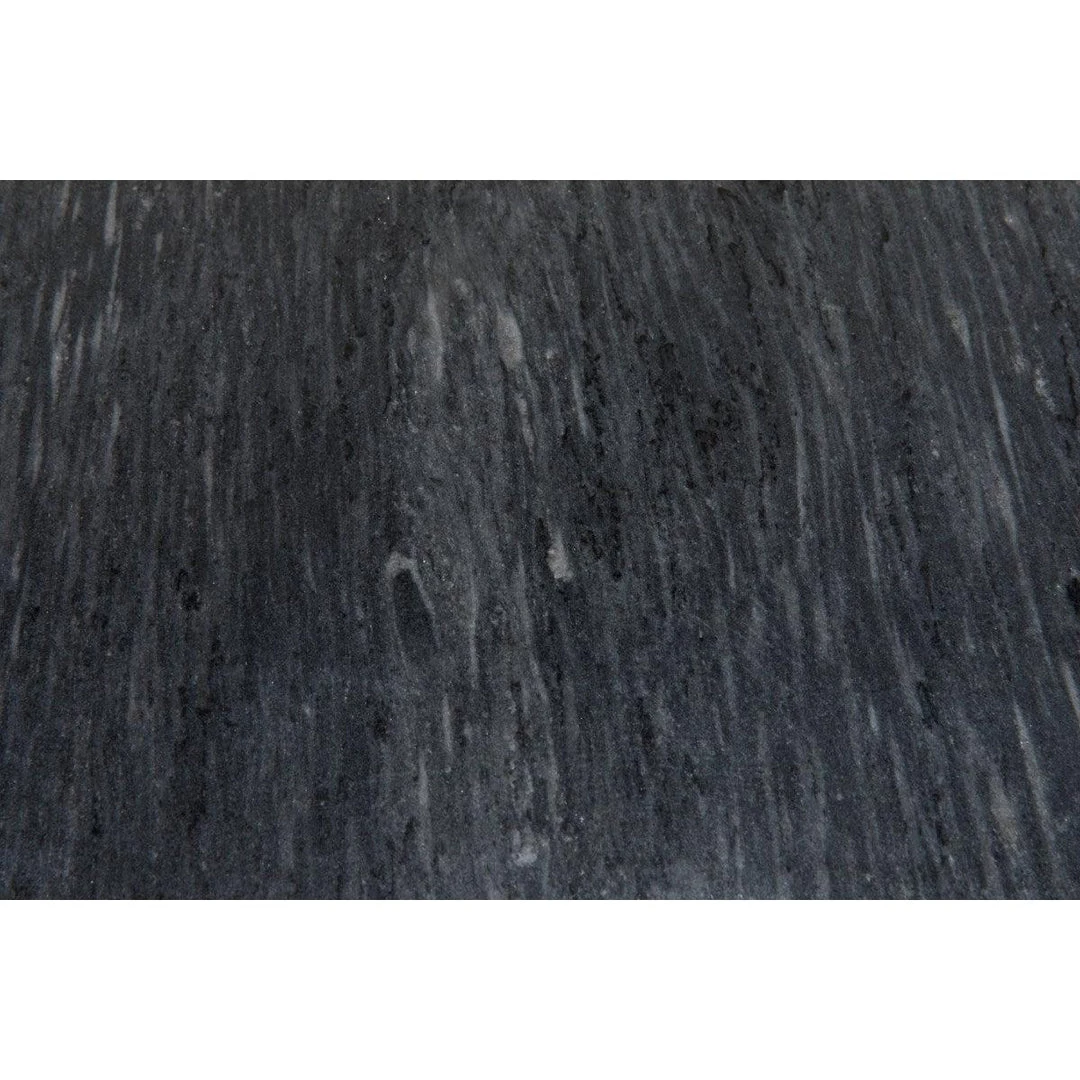 Noir Furniture Alonzo Side Table, Black Metal With Marble Accent Tables