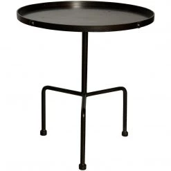 Accent Tables Noir Furniture Paige Side Table, Black Metal