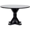 Noir Furniture Criss-Cross Round Table, 48", Hand Rubbed Black Accent Tables