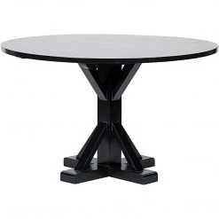 Noir Furniture Criss-Cross Round Table, 48", Hand Rubbed Black Accent Tables