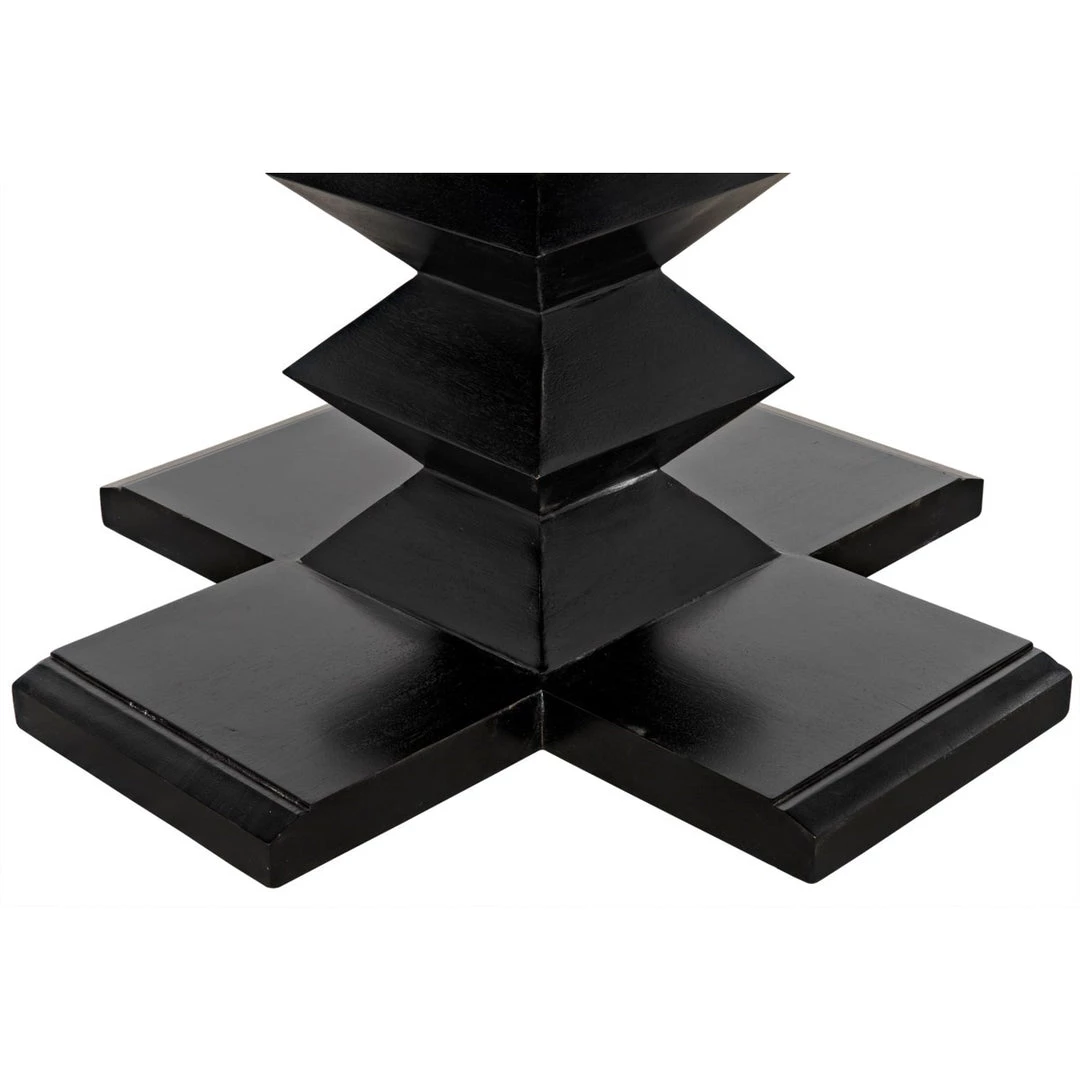 Noir Furniture Dining Tables Noir Zig-Zag Base Dining Table, 48", Hand Rubbed Black