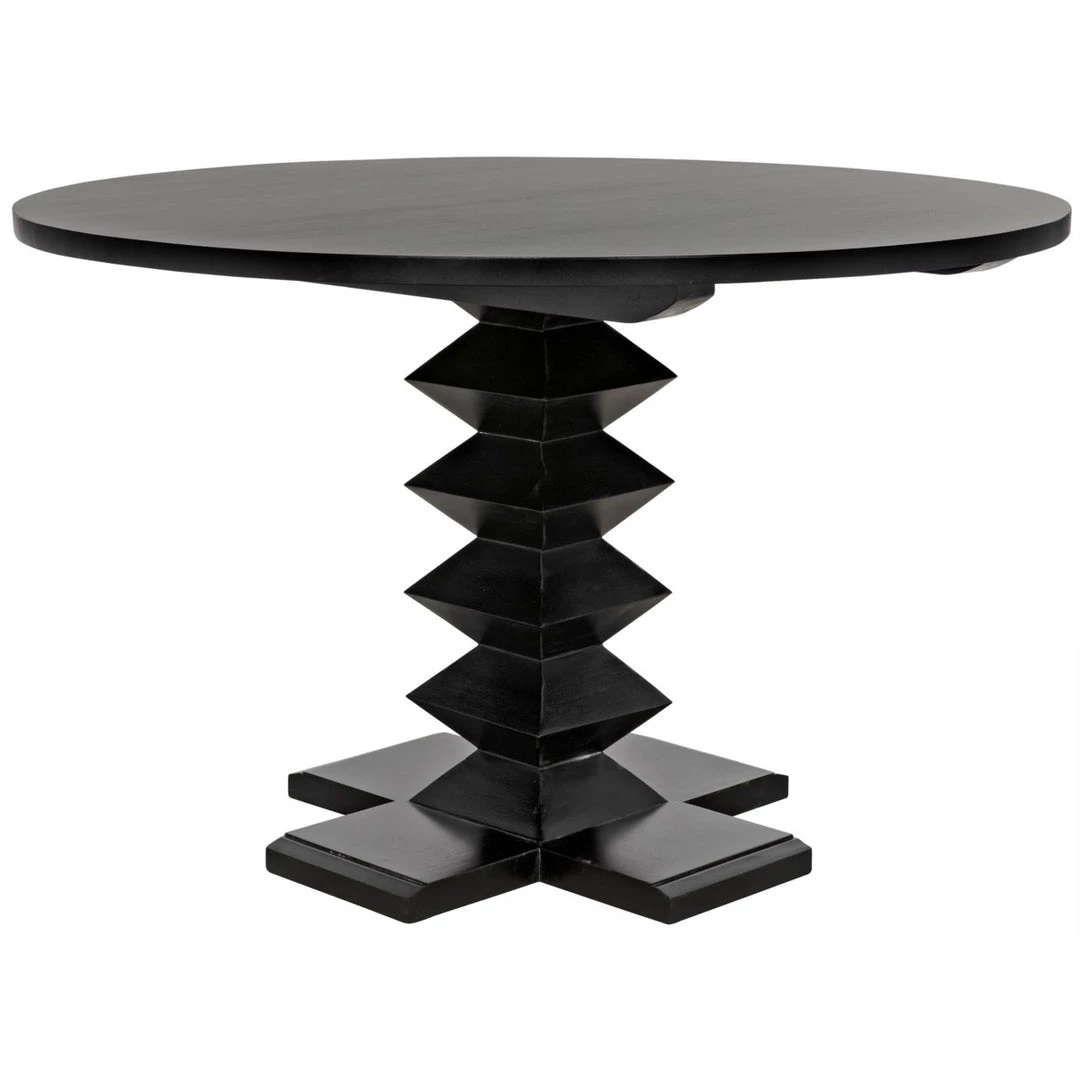 Noir Furniture Noir Zig-Zag Base Dining Table, Pale