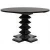 Noir Furniture Dining Tables Noir Zig-Zag Base Dining Table, 48", Hand Rubbed Black