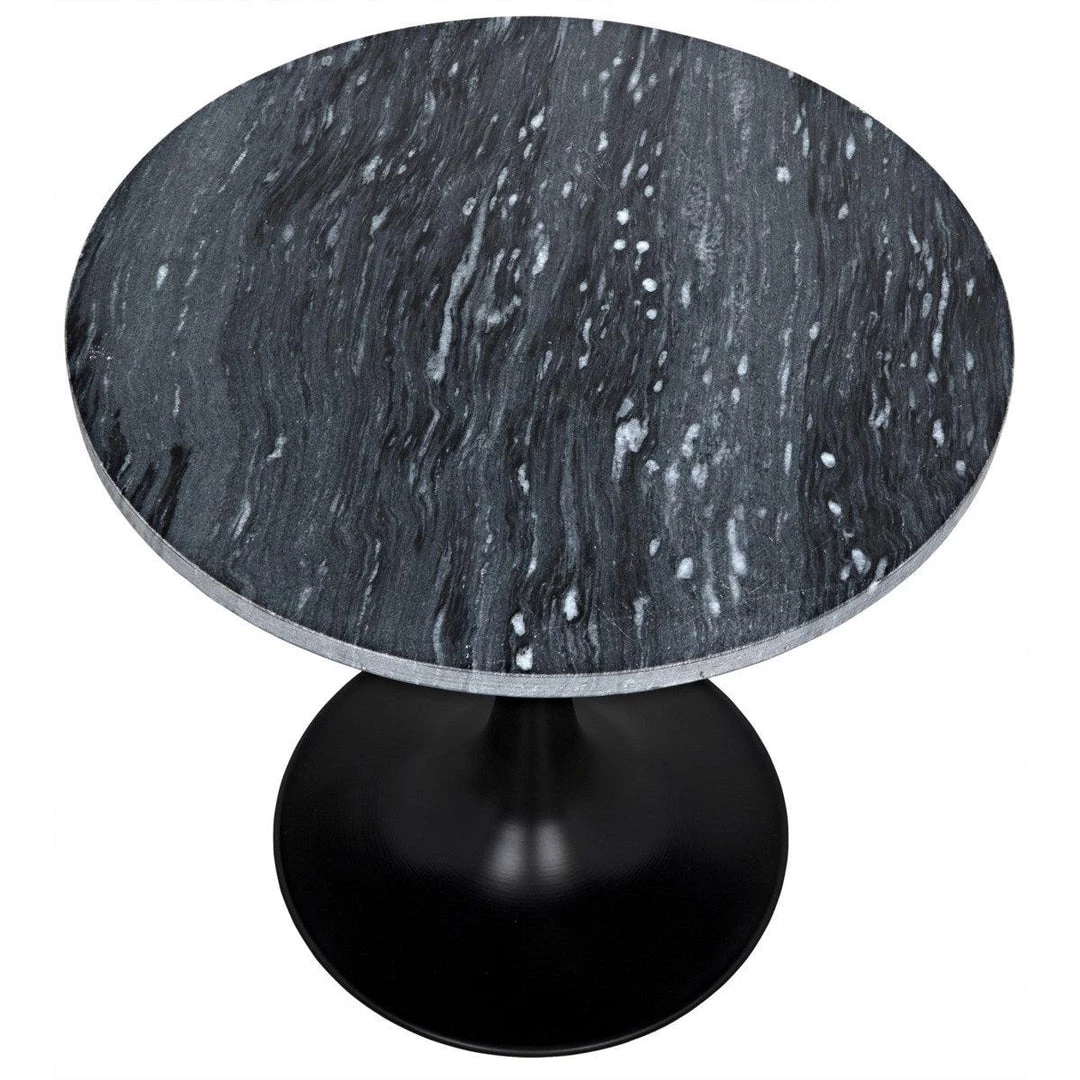 Noir Furniture Laredo 20" Table, Black Stone Top