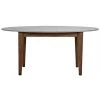 Noir Furniture Surf Oval Dining Table With Stone Top, Dark Walnut