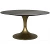 Noir Furniture Herno Table, Metal W/Brass Finished Base Dining Tables