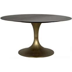 Noir Furniture Herno Table, Metal W/Brass Finished Base Dining Tables