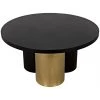 Noir Furniture Dining Tables Noir Huxley Dining Table, Black Metal W/Brass Finished Accent