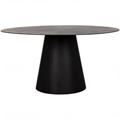 Noir Furniture Noir Vesuvius Dining Table, Black Metal Dining Tables