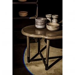 Dining Tables Noir Furniture Charles Dining Table, Pale Finish W/Metal Base